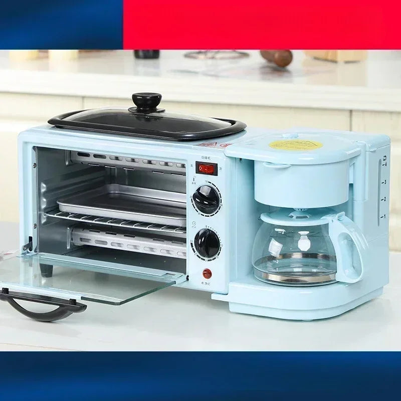 Multifunctional Breakfast Machine - Three-in-One, Small Oven & Electric Kettle Combo