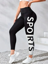 3D Letter Printed Comfortable Sports Leggings