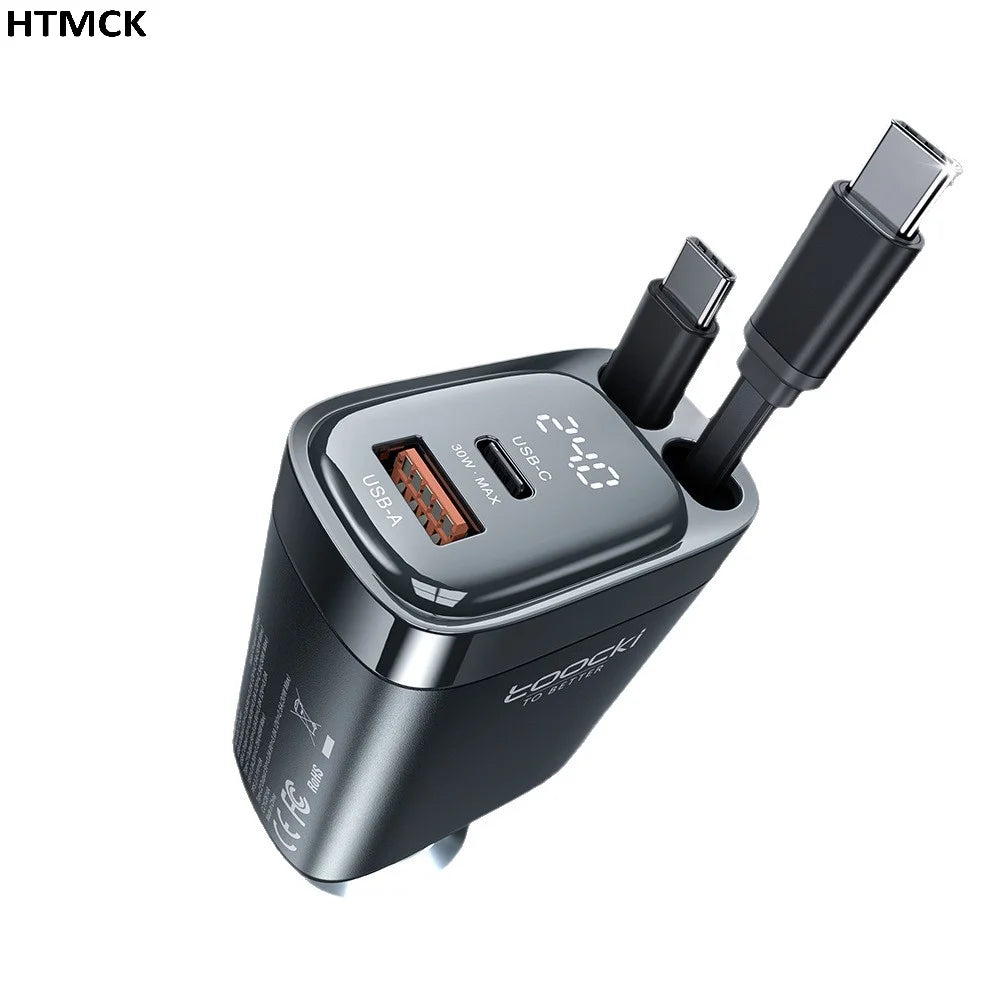 4-in-1 Retractable 105W Fast Charging Car Charger