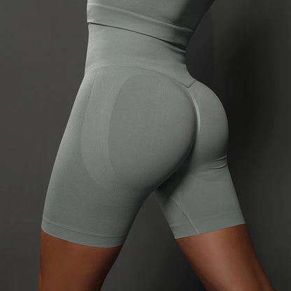 Seamless High Waist Sports Shorts