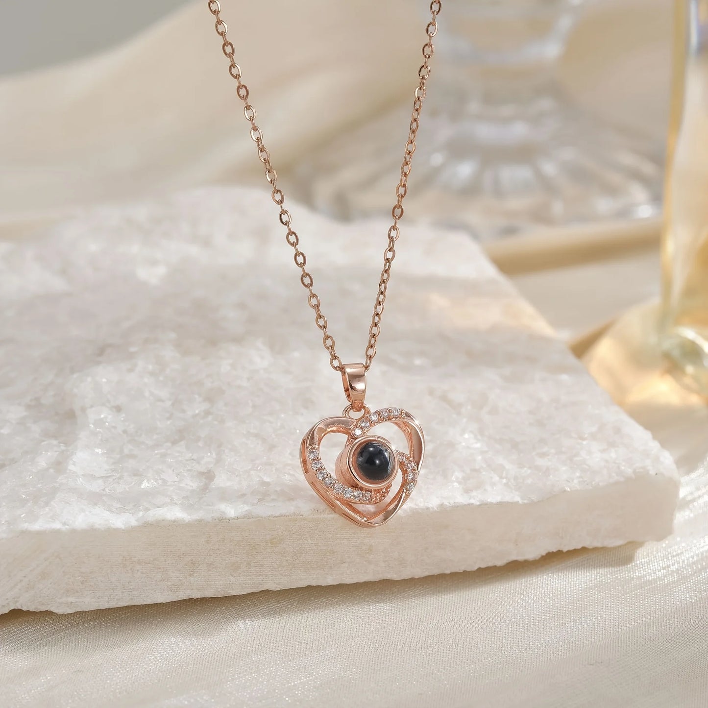Projection Necklace with Luxury Rose