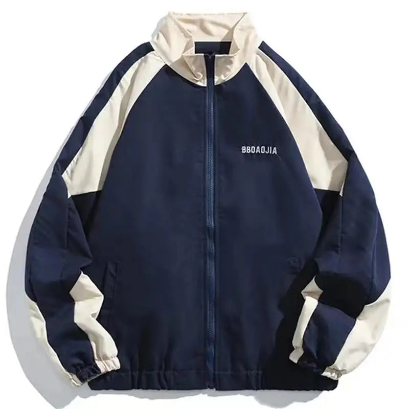 Men’s Korean Casual Lightweight Stand Collar Jacket – Spring/Autumn Windbreaker Coat