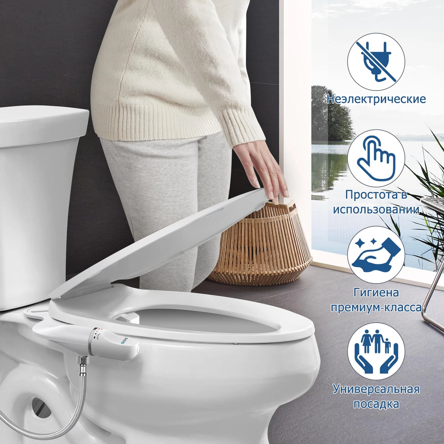 SOOSI Ultra-Slim Bidet Attachment with Dual Nozzles and Adjustable Water Pressure