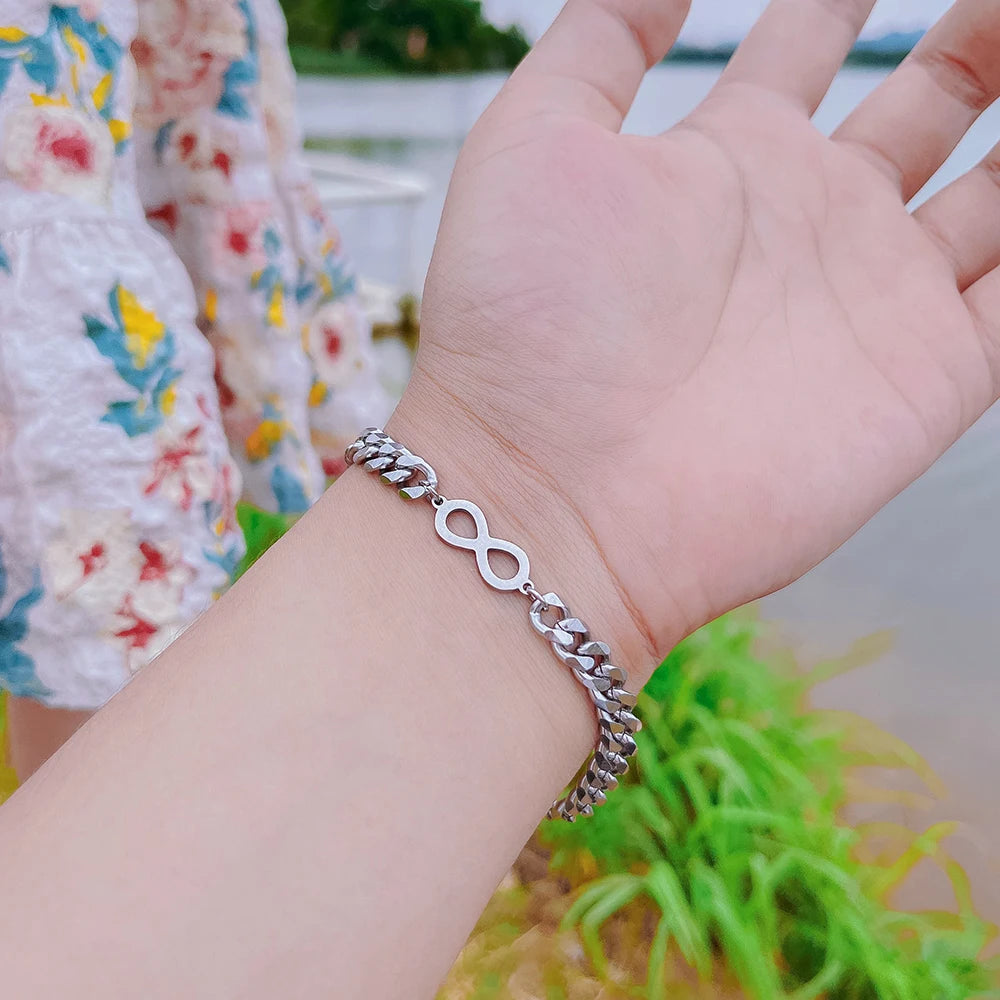 2pcs Stainless Steel Infinity Symbol Bracelets