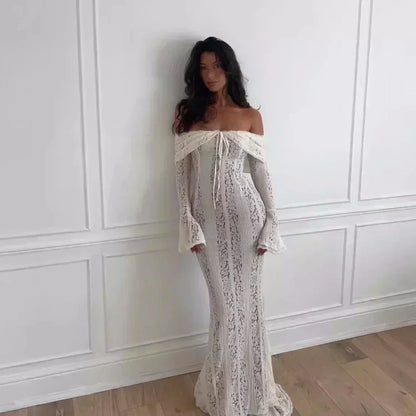 Suninheart Elegant Lace Bodycon Party Dress - Sleeveless V-Neck Evening & Event Midi/Maxi Gown
