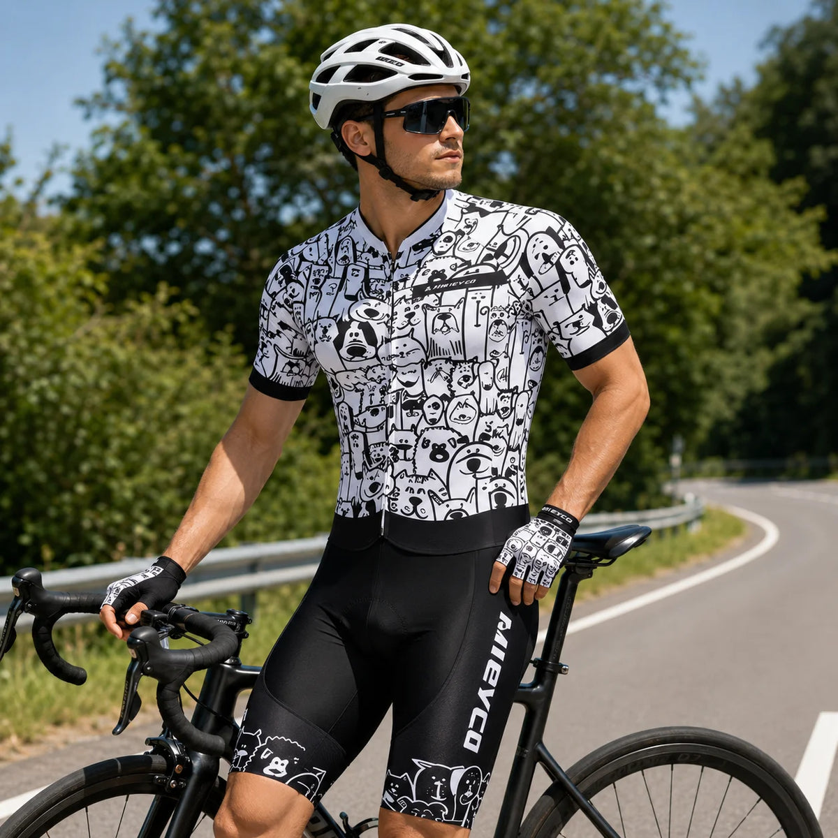 Men’s Short Sleeve Triathlon Skinsuit – Quick-Dry One-Piece Cycling, Running & Swimming Suit