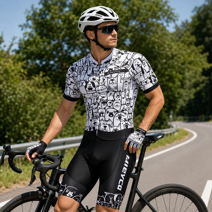 Men’s Short Sleeve Triathlon Skinsuit – Quick-Dry One-Piece Cycling, Running & Swimming Suit
