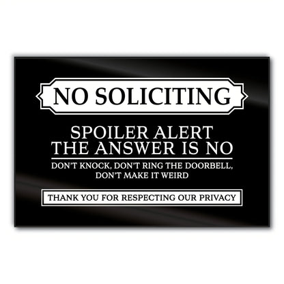 Funny & Vintage Metal "No Soliciting" Door & Wall Sign