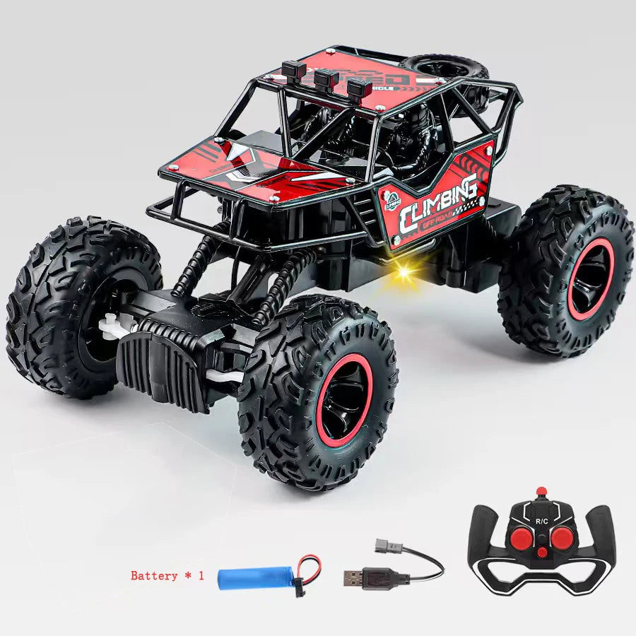 1:16 2WD Car with LED Light 2.4G 20KM/H High Speed Off-Road Climbing Remote Control Car