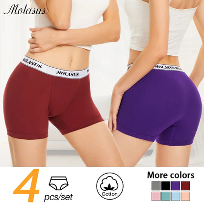Molasus 4pcs Women's Boxer Briefs