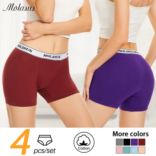Molasus 4pcs Women's Boxer Briefs