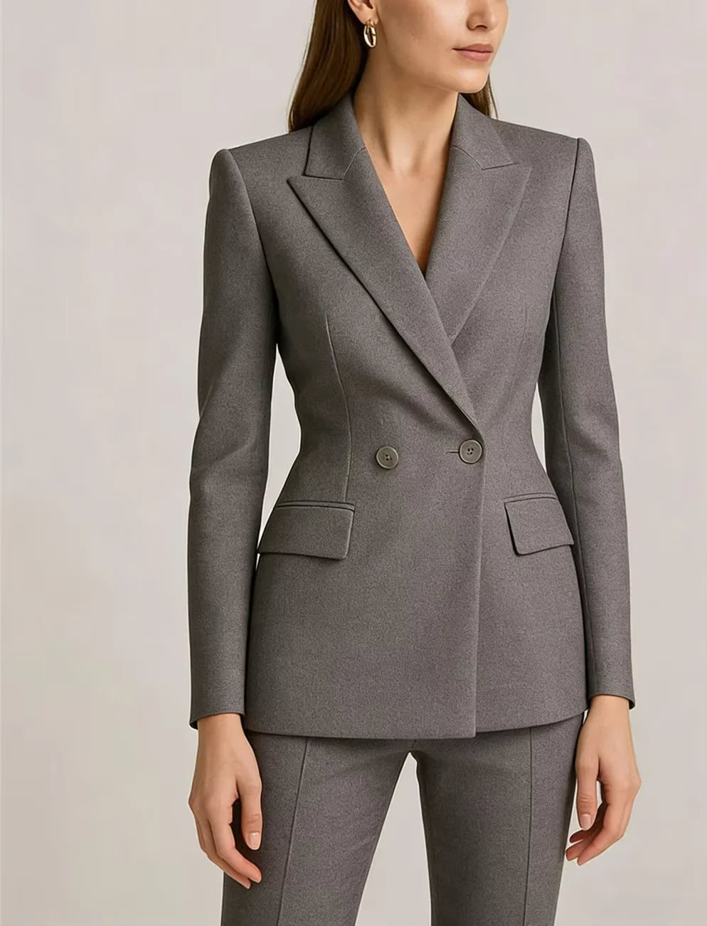 Women's Elegant 2-Piece Double-Breasted Pant Suit