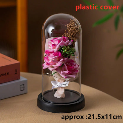 LED Galaxy Three Rose Artificial Flowers Gift without Battery