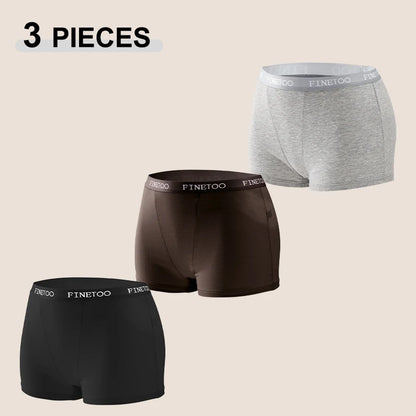 FINETOO Women’s High-Rise Seamless Cotton Boyshort Panties (3-Pack)