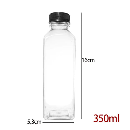 150-500ML Empty Plastic Drink Containers with Black Screw Caps