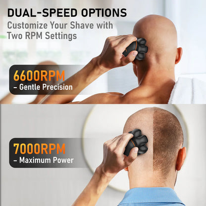 MAXGROOM 7D Electric Waterproof Head Shaver Beard Trimmer