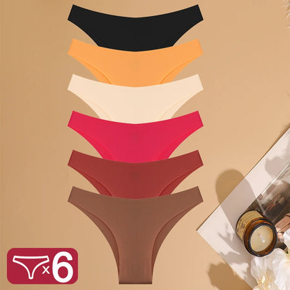 FINETOO 6Pcs Seamless Low Waist Panties