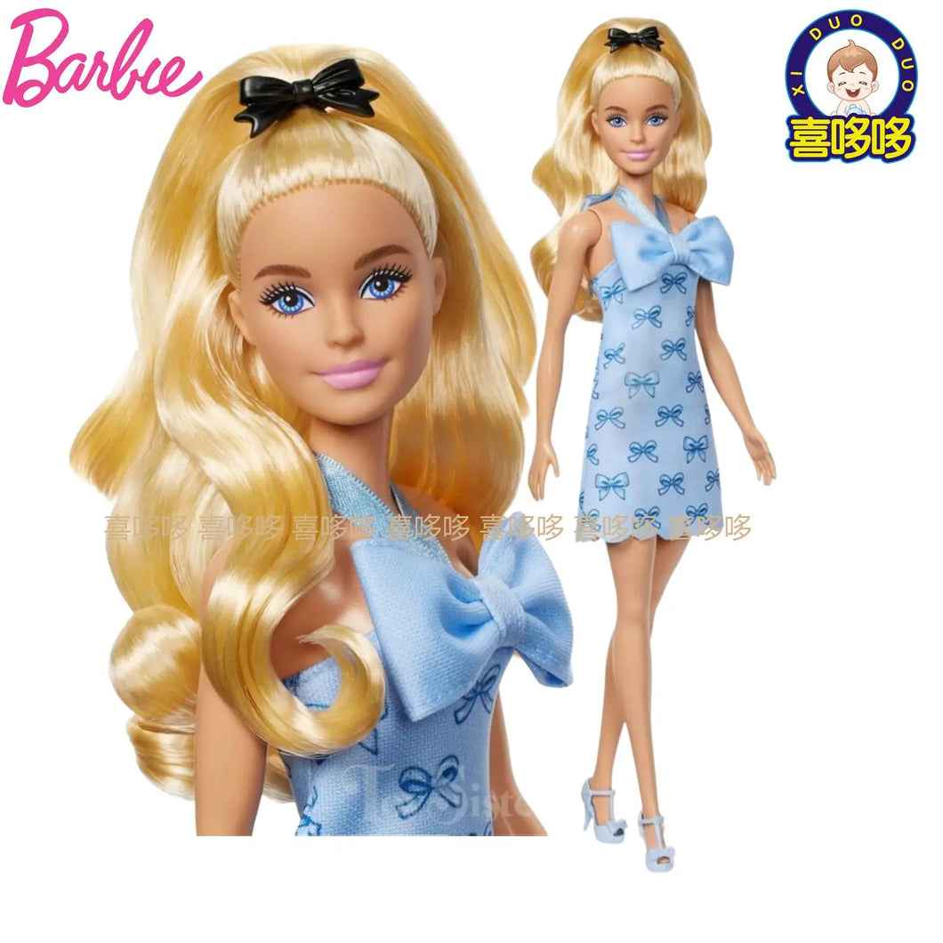 Fashionistas Blue Bow Halter Dress Blonde Doll