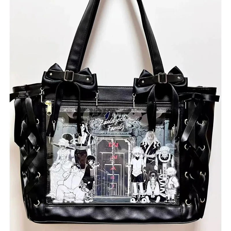Japanese Cute Ribbon Ita Bag Transparent Lolita Tote Bag