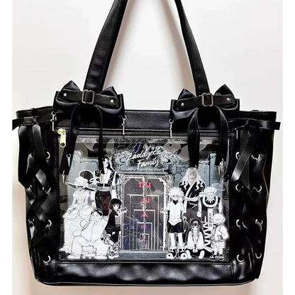 Japanese Cute Ribbon Ita Bag Transparent Lolita Tote Bag