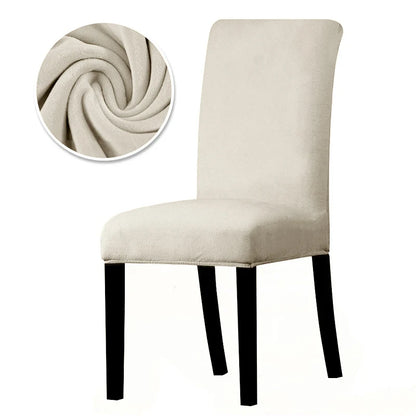Luxurious Soft Velvet Stretch Chair Covers – Universal Slipcover Protector for Dining Room, Hotel & Office