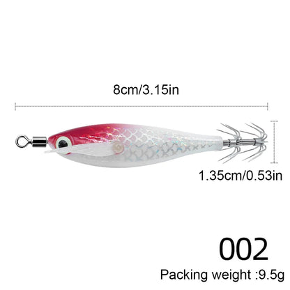 Luminous 80mm Squid Jig Hook Fishing Lures (Artificial Hard Bait)