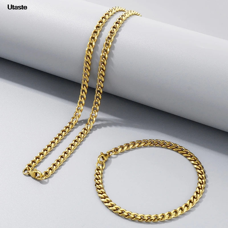 Stainless Steel Cuban Chain Necklace