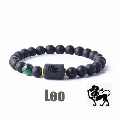 12 Zodiac Sign Constellation Beaded Charm Bracelet