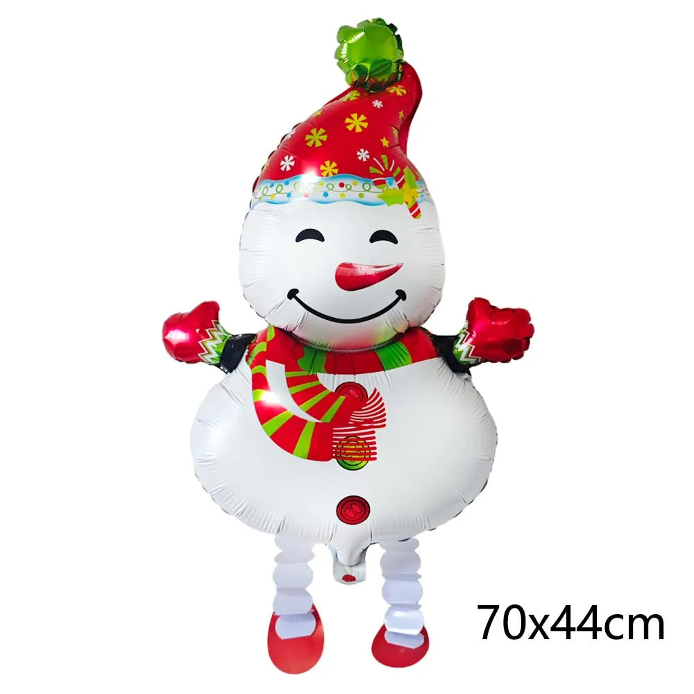 Large Standing 4D Foil Christmas Balloon - Inflatable Holiday Decor with Base