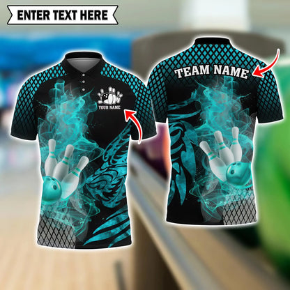 Men's Custom Name Graphic Bowling Polo Shirt