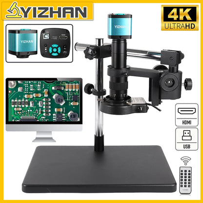 YIZHAN 4K Digital Microscope – Ultra HD USB HDMI Soldering Camera with Zoom Lens