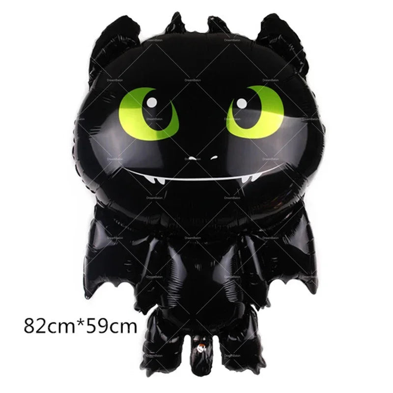 How to Train Your Dragon Party Decorations Set - Foil Balloons, Birthday Banner & Cake Toppers