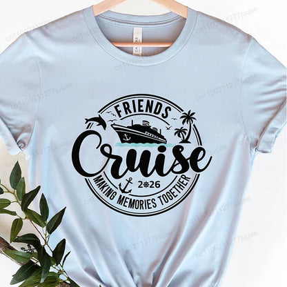 Women’s Cruise Squad 2026 Graphic T-Shirt – Casual Short Sleeve Vacation Tee