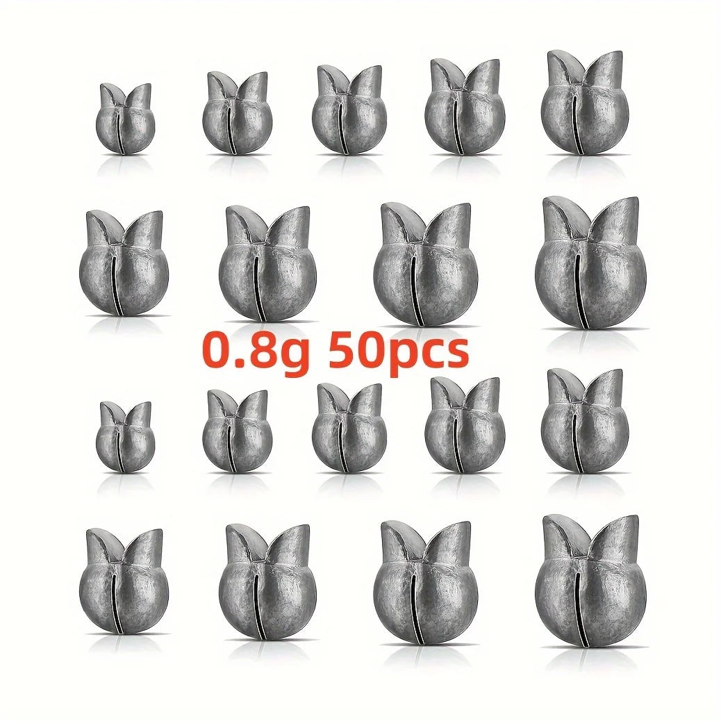 50Pcs Removable Split Shot Fishing Weights