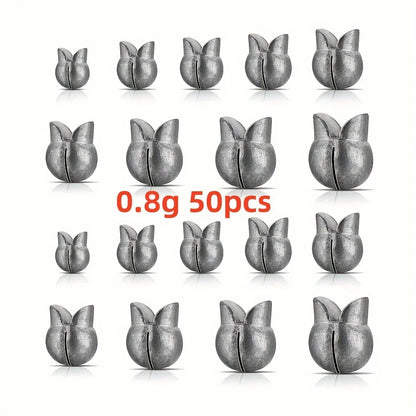 50Pcs Removable Split Shot Fishing Weights