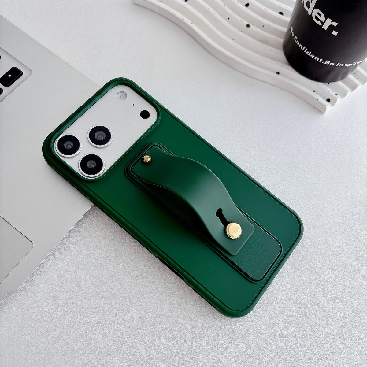 Luxury Business Wrist Strap Phone Case with Kickstand