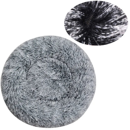 Round Warm Plush Washable Pet Bed