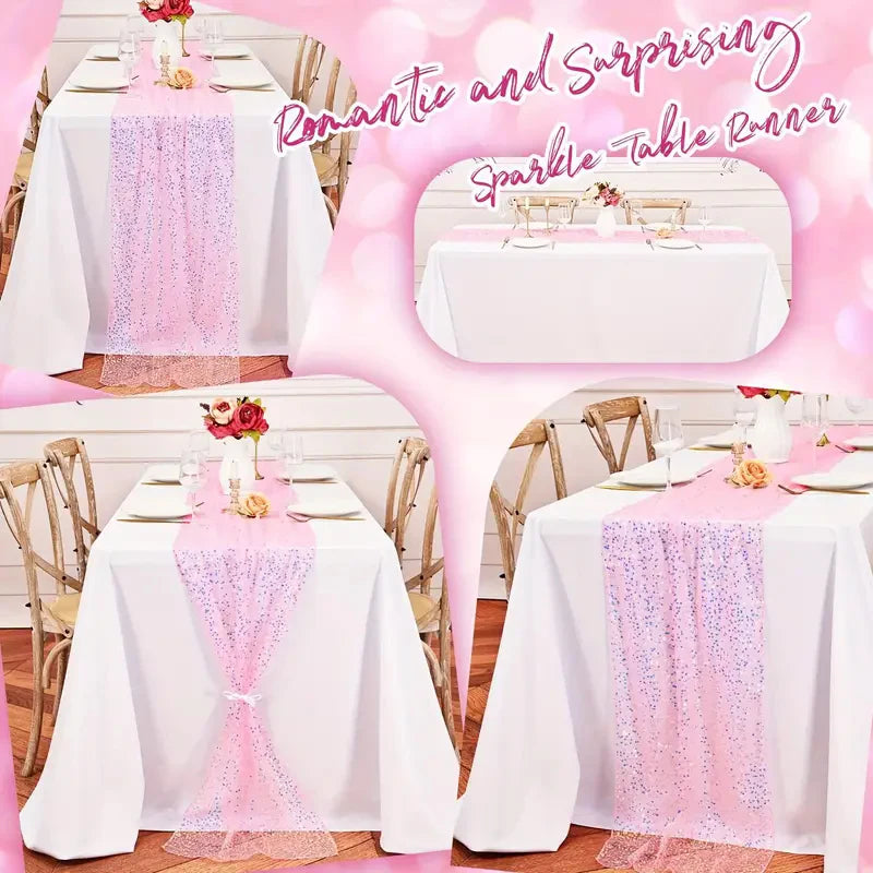 Iridescent Sparkle Sequin Table Runner