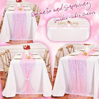 Iridescent Sparkle Sequin Table Runner