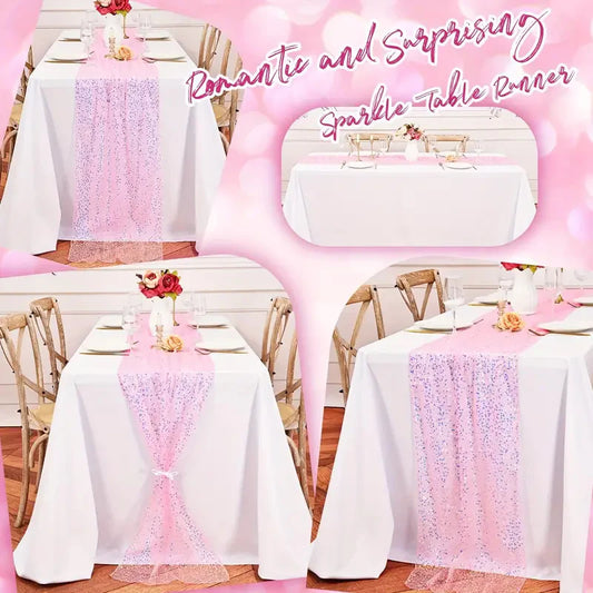 Iridescent Sparkle Sequin Table Runner