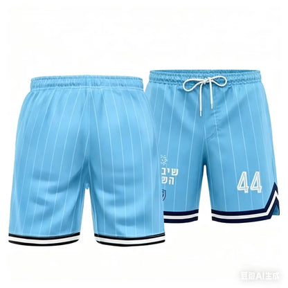 Men's Athletic Striped 3D Print Soccer Shorts
