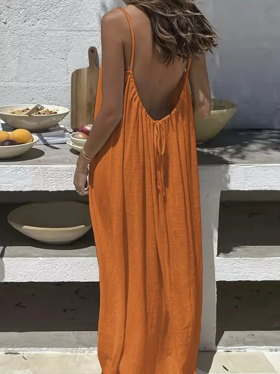 Backless Loose Design Coat-Like Dress