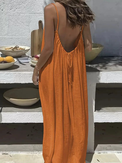 Backless Loose Design Coat-Like Dress