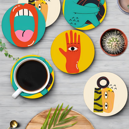 6Pcs Picasso Style Acrylic Coasters