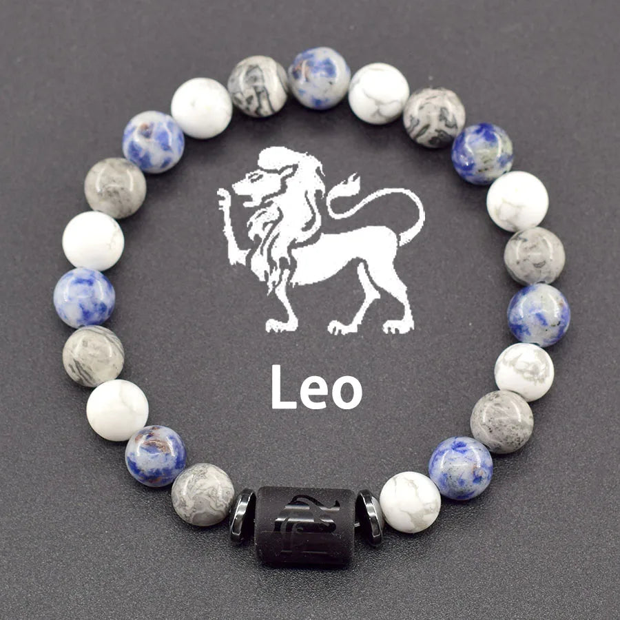 12 Zodiac Sign Natural Bead Bracelet for Men & Women