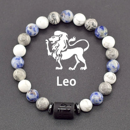 12 Zodiac Sign Natural Bead Bracelet for Men & Women