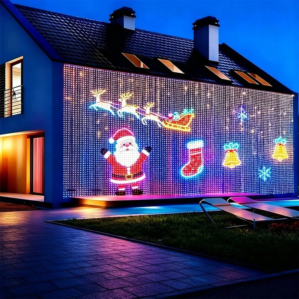App-Controlled LED Christmas Curtain Light with Music Sync