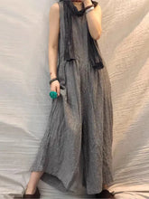 Oversized Plaid Sleeveless Wide Leg Jumpsuit