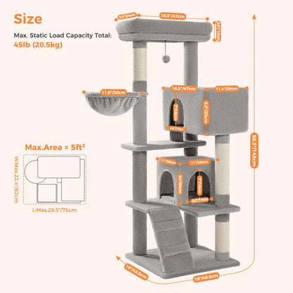 PAWZ Road Multi-Level Cat Tree Tower - 41" Indoor Cat Condo with Plush Perch & Sisal Scratching Posts