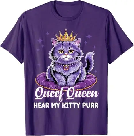 Funny "Queef Queen Cat" Adult Humor Graphic T-Shirt